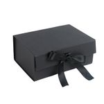 Amazon Brand - Eono Cardboard Foldable Empty Gift Boxes With Ribon For Gift Packing, Hamper Box (23.5 X 17 X 9.5Cm) (Black)