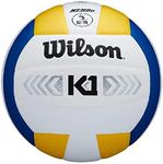 Wilson Unisex-Adult K1 Gold Volleyball, Blue/White/Yellow, Official