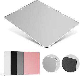 HONKID Hard Metal Mouse Pad for Desk, Aesthetic Rigid Mouse Pad for Magic Mouse and MacBook Pro/Air with Stable Rubber Base, Aluminum Mousepad for Travel and Home Office (Silver)