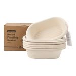 6 x 10inch/25cm Oval Pulp Bread Proofing Basket Sourdough Banneton Bortform with 30pcs Liner Cover For Bread Baking Supply Professional and Homemade Artisan Bread