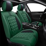 Car Seat Covers Fit for Dodge Challenger 2008-2023, Premium Leather Car Seat Cover 2-Seats Standard, Comfortable & Breathable Car Seat Cover, All Weather Car Seat Protector(Green)