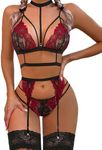 Avidlove Lace Garter Lingerie Set w