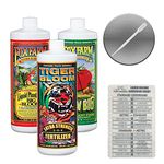 Fox Farm Fox Farm Liquid Nutrient Trio Soil Formula: Big Bloom, Grow Big, Tiger Bloom (Pack of 3-32 oz. Bottles) 1 Quart Each + Twin Canaries Chart & Pipette