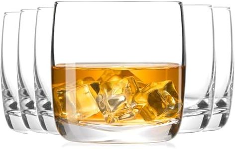 Whiskey Glasses Set of 6, Premium Crystal Bourbon Glass, 10.5 oz Drinking Glasses for Scotch, Cocktail, Whisky and Juice, Transparent Rocks Glasses Tumbler, Dishwasher Safe Glassware