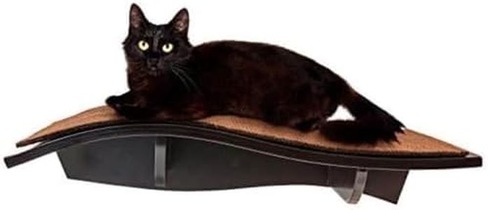 Arf Pets Cat Shelf, Wall-Mounted Desined Wooden Cat Perch - Holds Cats Up to 44 Lb