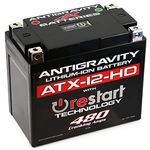 Antigravity ATX12-HD. Heavy Duty Lithium Motorcycle and Powersport Battery with Built in Jump Starting, 8Ah, ATV, Quad, UTV, Scooter, Lawn Mower, Generator Battery - Harley, Honda, Kawasaki