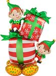 Anagram 53" Christmas Elves Elf on Shelf Present Airloonz Air-Filled Foil Balloon Holiday Party 4295311