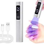 Diesisa Mini UV LED Nail Lamp for Gel Nails,Upgrade 2.0 Handheld UV Light,USB Mini Nail UV Light for Fast Curing with Touch Screen, Portable Gel LED UV Nail Lamp,for DIY at Home Nail Salon-Silver