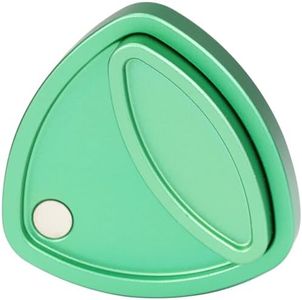 FREELOVE Metal Magnetic Fidget Toys Slider for Adults, Pivot Sliding Magnet Clicker, Compact Triangle Haptic Coin, Quiet Operate for Stress Relief Anxiety (Aluminum Green)