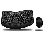 Adesso WKB-1150CB Easytouch Desktop Multimedia Keyboard and Mouse Combo Wireless Wave Combo Curved Comfort Black