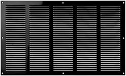 Steinberg14 Black 18x10 inch Vent Cover - Air Return Vent Cover with Mesh - Metal Vent Covers for Wall and Ceiling - HVAC Return Air Grilles - Air Vent Register for Indoor and Outdoor Use