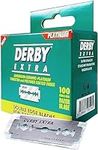 Derby Extra Double Edge Safety Razor Blades, Silver, 100 Count (Pack of 1),Package May Vary