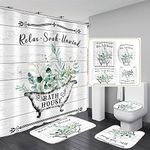 Nkzply 4 Pcs Floral Shower Curtain 