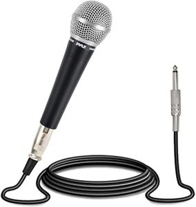 PYLE Micrófono profesional dinámico de mano. Vocal, unidireccional y manual. conexión XLR, cable de ¼ “, color negro
