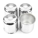 GTownWorks 4Pcs 4.88 inch Wheel Center Caps Fit 4.88" Center Bore Truck Trailer RV SUV Wheels Rims, Carbon Steel Chrome Push Through Hub Covers