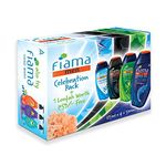 Fiama Men Celebration Pack with 4 Unique Body Wash Shower Gels for Men, 500ml (125ml Pack of 4) Body Wash with Skin Conditioners for Moisturized Skin, Gift for Men, Gift Set, Anniversary Gift, Birthday Gift, Bodywash Shower Gel Combo
