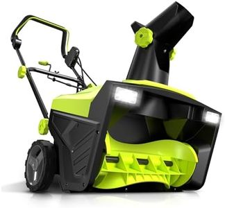 Yeryork Snow Blower, 15-AMP 20-in Corded Electric Snow Blower with Dual LED Headlights 30-FT Throwing Distance Plows 800lbs/min (Green)