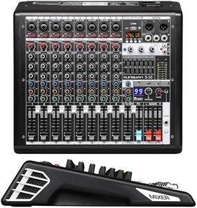 XUNGUAN S-10 Professional audio mixer 8 Channel with MP3 Player 99 DSP digital mixer and effect 7-Band Eq Output 48V Phantom Power Source USB recording Bluetooth USB for Streaming Karaoke Party stage