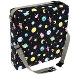 LYDODOKA Toddler Booster Seat for Dining Table, Washable & Non Slip Booster Seat Cushion with Adjustable Safety Belt & Fastening Strap, Portable Highchair Booster Cushion for Dining Table (Omoi Starry Night)