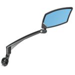 BriskMore Handlebar Bike Mirror, Anti-Glare Blue Convex Glass Lens for Flat Handlebars, Scratch Resistant, Ajustable And Rotatable Safe Rearview Bicycle Mirror Only for Right Side BT-016RB