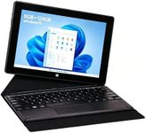 HONGSAMDE 2026 2 in 1 Windows 11 Pro Tablet 10.1 Inch IPS Touchscreen, Intel Quad Core, 8GB RAM 128GB SSD,5G WiFi/HDMI/USB3.0/ Type-C/Keyboard/Dual Camera Portable Laptop for Work Study Travel