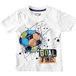 BONKIDS Official Boys Regular Fit Tshirt (6-7Y, Football)