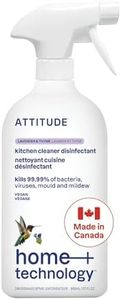 ATTITUDE Kitchen Disinfectant Cleaner, Kills 99.99% of Germs & Viruses, Plant-Based & Vegan, Made in Canada, Lavender & Thyme Scent, 800 mL