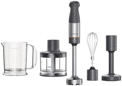 Kenwood Triblade XL Hand Blender HBM60307GY, Blending Wand For Easy Food Preparation, Includes Dishwasher Safe Chopper, Masher, Whisk and Easy Pour Beaker, 1000W, Grey