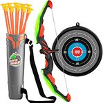 KIZJORYA Bow and Arrow Set Kids, LED Light Up Archery Toy, Sports & Outdoor Play Toys for Toddlers with 10 Suction Cup Arrows Hanging Target Quiver Bow, Gift for Kids Children Boys Girls Ages 4-6 8-12