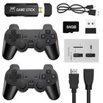 Wireless Retro Game Console, 4K TV Home Video Game Console with Dual Wireless Controllers Plug Play Video Game Stick, 40+ Classic Emulators High Definition HDMI Output Adults Kids Great Gift (64G)