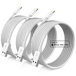 iPhone Charger Cord Lightning Cables, Original 2023 Upgraded [3Pack 10ft] Apple MFi Certified USB A Charging Cable for iPhone 13 12 11 Mini Pro XR Xs Max X SE 8 7 6 Plus iPad iPod AirPods - White