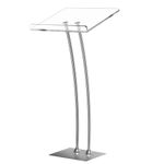 Acrylic Podium Lectern with Iron Stable Bottom, Pulpits for Churches with 10MM Thickened Acrylic Countertop, Multi Function Pulpit for Modern Classroom Music Concert Wedding Conference Event