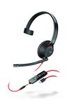 Plantronics - Blackwire C5210 - Wired, Single Ear (Monaural) Headset with Boom Mic - Computer Headset - USB-C, 3.5 mm to connect to your PC, Mac, Tablet, or Cell Phone