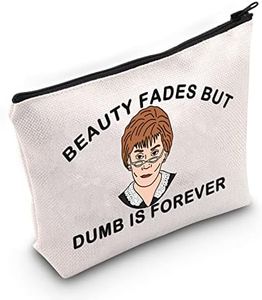 LEVLO Judy Justice TV Show Cosmetic Make Up Bag Judy Fans Gifts Beauty Fades But Dumb Is Forever Makeup Zipper Pouch Bag For Friend Family, Beauty Fades But