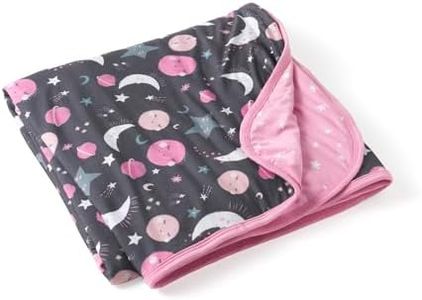 Little Sleepies Cloud Blanket, Soft Viscose from Bamboo Toddler & Baby Blanket for Boys & Girls, Lightweight, Perfect for Hot Sleepers, 50" x 50", Large (Pink to the Moon & Back)