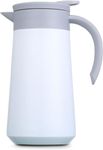 Potency Thermal Carafe - Insulated Stainless Steel Double Walled Vacuum Flask/Thermos for Keeping Hot Coffee & Tea for 12 Hours Coffee Dispenser (White, 800 ML)