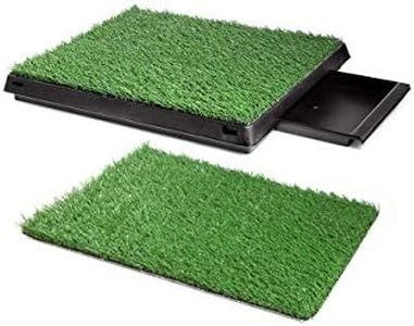 Dog Grass Pee Potty Grass Patch Potty Puppy Potty Training Grass tray Healthy Puppy Pet Dog Potty Pee Turf Grass, Bathroom Relief System, Durable Weather Proof, Synthetic Grass, Housebreaking, Portable, Easy to Clean, Non-Toxic, Perfect for Indoor & Outdoor (Potty Try with two Grass mat)