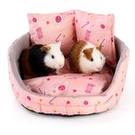 ONEJU Guinea Pig Bed, Guinea Pig Couch, Guinea Pig Sofa, Rabbit Bed, Bunny Couch, Bunny Sofa, Guinea Pig Bed for Guinea Pig, Bunny, Chinchilla, Ferry, Rabbit and Other Small Pets - Round Couch