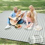 Picnic Blankets Outdoor Extra Large - 80"x80" Portable Waterproof Picnic Blanket, Machine Washable 3-Layer Foldable Park Mat with Sandproof Backing for Grass, Hiking, Travel, Concerts, Indoor (Green)
