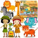 CRAFTILOO Safari Sewing Kit for Kids, Fun and Educational Fairytale Craft Set for Boys and Girls Age 8-12, Sew Your Own Felt Forest Animal Craft Kit for Beginners