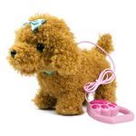 YH YUHUNG Walking Dog Toys for Kids with Remote Control Leash, Electronic Plush Puppy Interactive Toy That Walk, Bark, Head Nod, Wags Tail Realistic Stuffed Animal Dog(Brown)