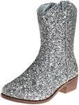 Josmo Girls Cowboy Western Boots - Girl Western Cowgirl Boot - Silver Glitter (size 13 Little Kids)