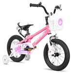 JOYSTAR Pluto Kids Bike Girls 14 Inch Childrens Bicycle with Training Wheels for Toddlers Beginners Age 3-5 Years Pink