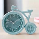 UMAI Alarm Clock (13cm) Alarm Clock for Students|Loud Alarm Clock for Heavy Sleepers|Mini Alarm Clock for Kids|Alarm Clock for Bedroom|Table Watch|Cycle Shaped Table Clock for Study Table-Sky Blue