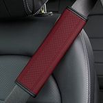 BROGBUS Car Seat Belt Shoulder Pad Cover Car Safety Belt Pad (Maroon, Pack of 02)