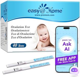 Easy@Home 40 Ovulationstests LH Teststreifen 25 mIU/ml – Fruchtbarkeitstest Kinderwunsch für Frauen – Eisprung berechnen mit Premom App