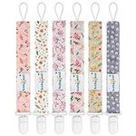 Babygoal Floral Pacifier Clips, 6 P