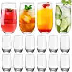 12 Pcs Crystal Highball Glasses, 16 oz Drinking Glasses, Tall Glass Sets, Water Glasses, Mojito Glass Cups, Bar Glassware, and Mixed Drink Cocktail Glass Set, Collins Glass Tumblers