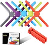 Eco Silicone Trivets, KSENDALO 5/Pack Silicone Pot Holder, Foldable Compact Colorful Design