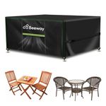 BEEWAY Garden Furniture Cover With Air Vent, Waterproof Patio Rattan Sofa Table Chair Bistro Set Cover - 420D Oxford Fabric, Windproof - Rectangular 125 x 63 x 72cm